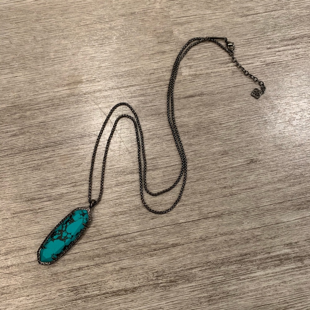 Kendra Scott turquoise and black long necklace